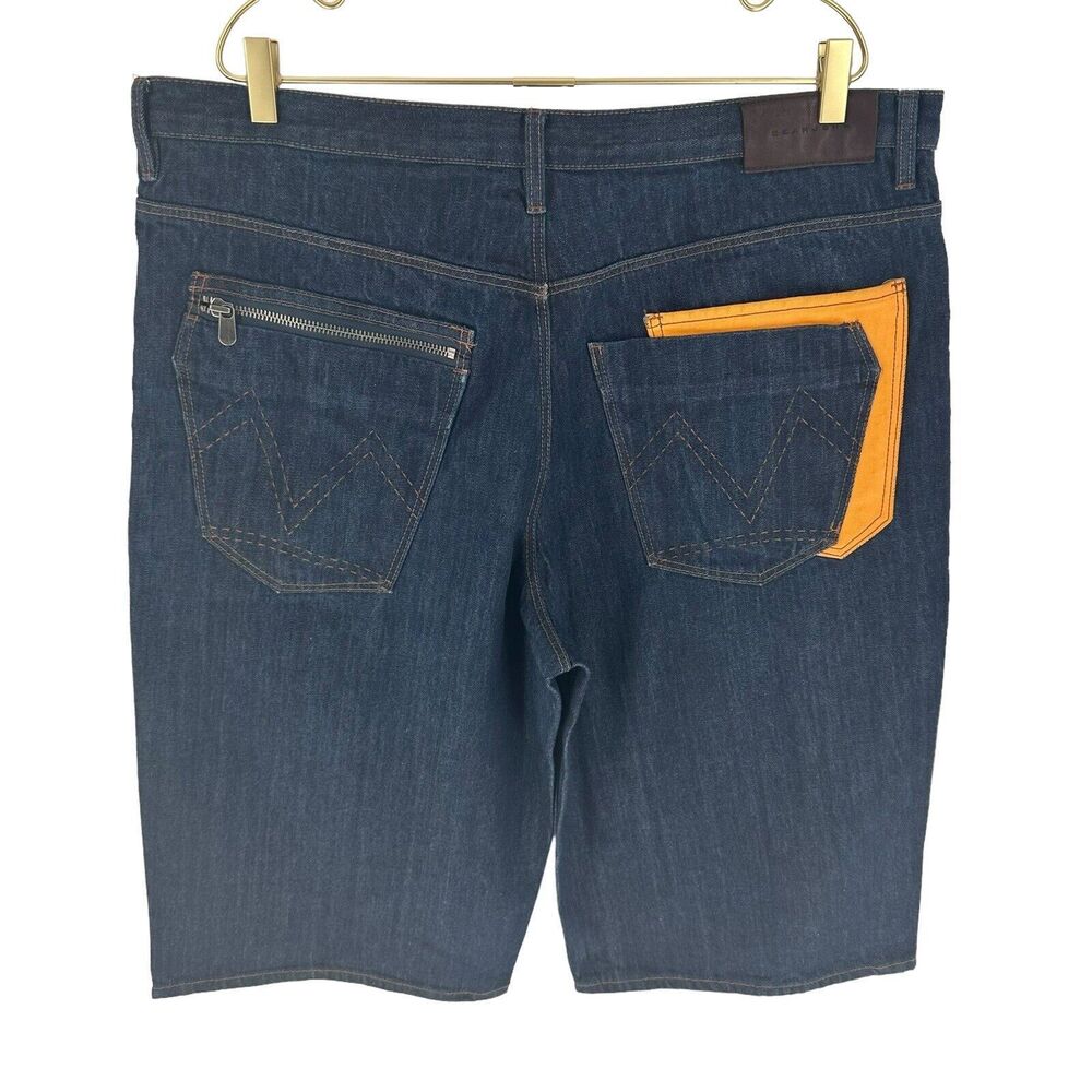 Sean Jean Jean Shorts Mens 38 Blue Relaxed Baggy Loose 100% Cotton Denim Hip Hop